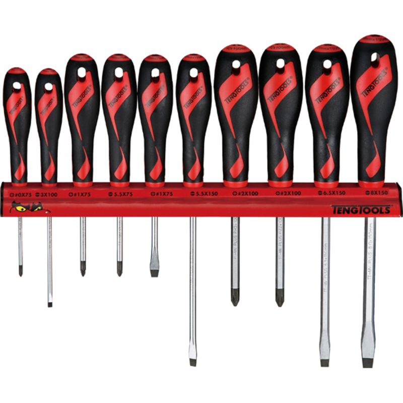 Teng 10pc MD Screwdriver Set w/ Wall Rack