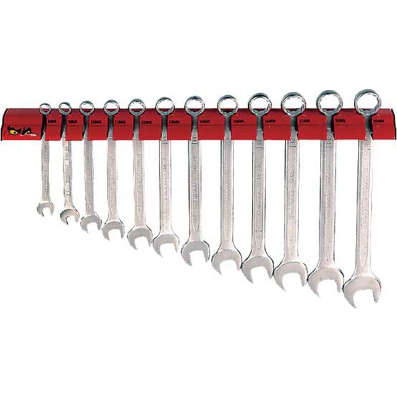 Teng 12pc Combination Metric Spanner Set 8-19mm w/ Wall Rack