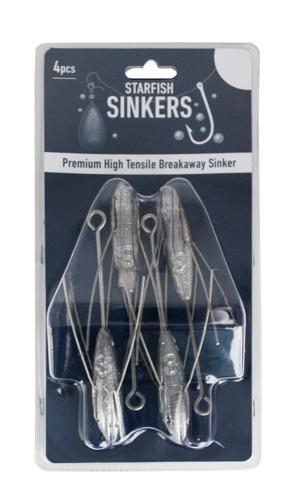 High Tensile Breakaway Fishing Sinkers 6oz Pack of 4