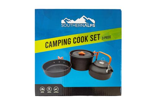 Stackable Camping Cooking Pot Set with Handles 3 Piece