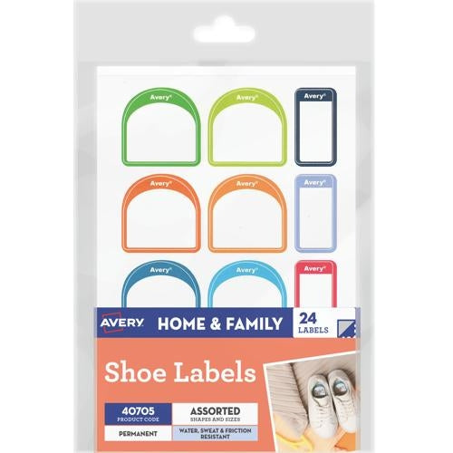 Avery Shoe Labels Assorted 24 Labels 40705