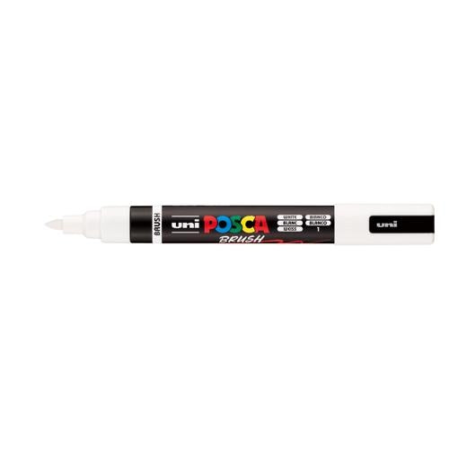 Uni Posca Marker 1-4mm Medium Brush Tip White PC-5BR