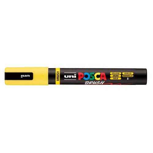 Uni Posca Marker 1-4mm Medium Brush Tip Yellow PC-5BR