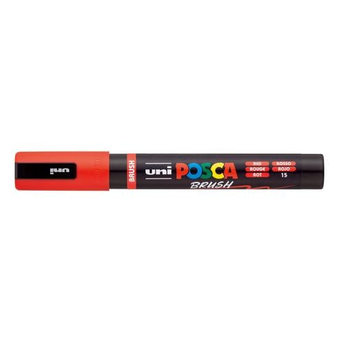 Uni Posca Marker 1-4mm Medium Brush Tip Red PC-5BR