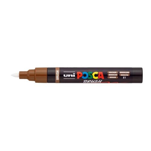 Uni Posca Marker 1-4mm Medium Brush Tip Brown PC-5BR