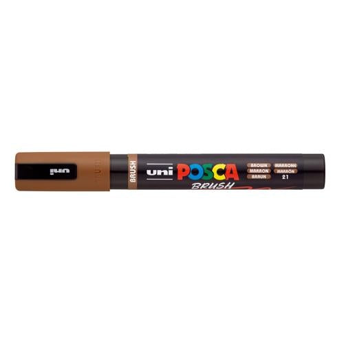 Uni Posca Marker 1-4mm Medium Brush Tip Brown PC-5BR