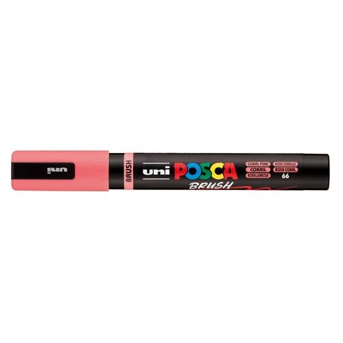 Uni Posca Marker 1-4mm Medium Brush Tip Coral Pink PC-5BR
