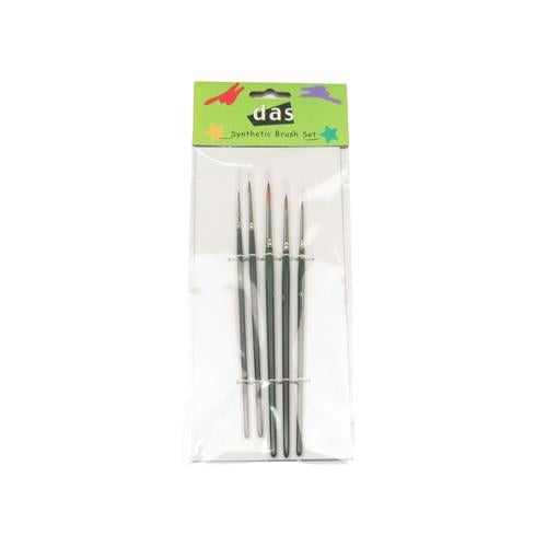 DAS 8301 Synthetic Round Paint Brush Set of 5 Assorted Sizes