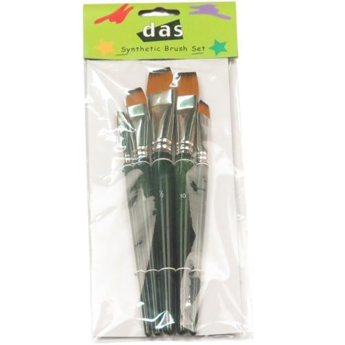 DAS 8302 Large Flat Synthetic Paint Brushes Set of 5