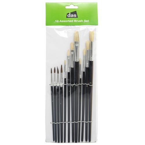 DAS Artist Assorted Brushes Set of 12