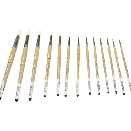 DAS S9701 White Taklon Round Brush #3/0