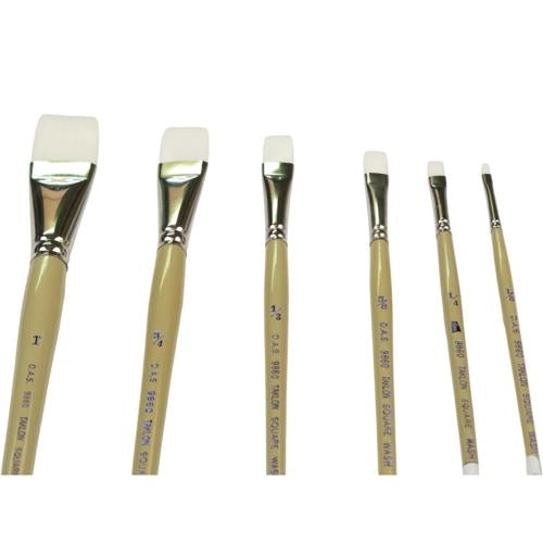 DAS S9860 White Taklon Square Wash Brush 1/2"