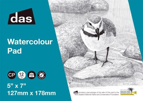 DAS Watercolour Pad (Wrybill) 5x7 300gsm 12 Sheet