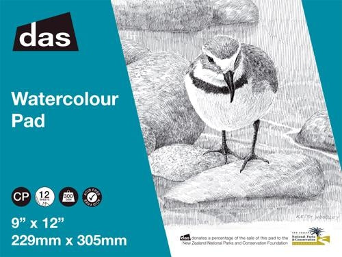 DAS Watercolour Pad (Wrybill) 9x12 300gsm 12 Sheet