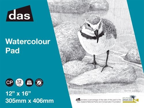 DAS Watercolour Pad (Wrybill) 12x16 300gsm 12 Sheet