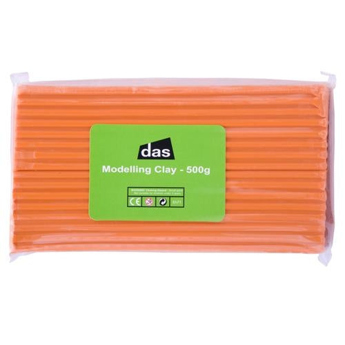 DAS Reuseable Firm Textured Modelling Clay 500gm Orange