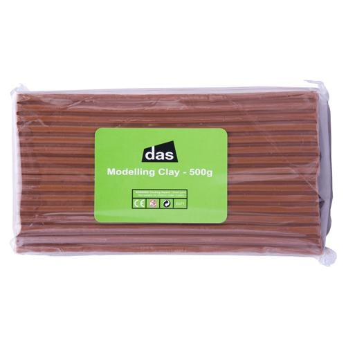 DAS Reuseable Firm Textured Modelling Clay 500gm Brown