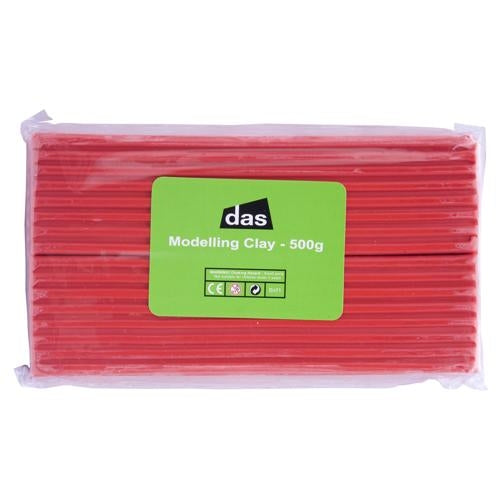 DAS Reuseable Firm Textured Modelling Clay 500gm Red