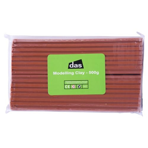 DAS Reuseable Firm Textured Modelling Clay 500gm Terracotta