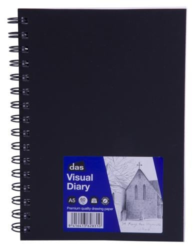 DAS Visual Diary Spiral Bound A5 110gsm 60 Sheets
