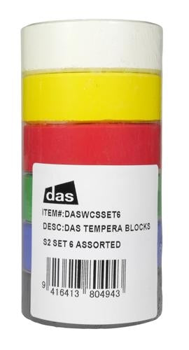 DAS Tempera Blocks S2 Assorted Colours Set of 6
