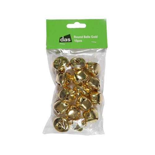 DAS Round Bells Gold Pack of 15