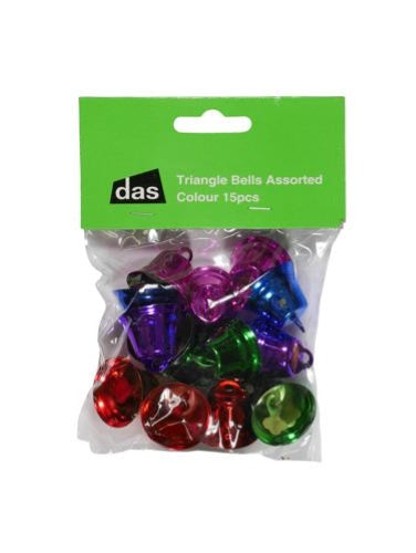 DAS Triangle Bells Assorted Colours Pack of 15
