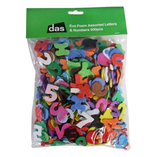 DAS Eva Foam Assorted Letters & Numbers Pack of 500