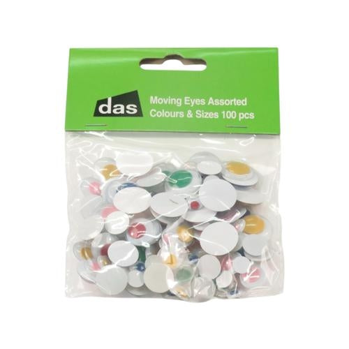 DAS Moving Eyes Assorted Colours & Sizes Pack of 100