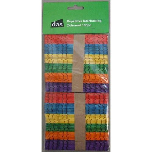 DAS Popsticks Interlocking Coloured Pack of 100