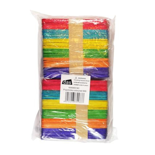 DAS Popsticks Coloured Pack of 500