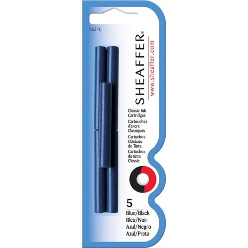 SHEAFFER SKRIP FOUNTAIN PEN CLASSIC INK CARTRIDGE - BLUBLK (5 PER CARD)