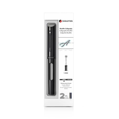 SHEAFFER CALLIGRAPHY BLACK WITH BLACK TRIM FINE FOUNTAIN PEN