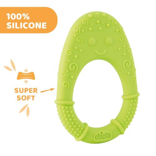 CHICCO TEETHER: ALL SOFT 2M+ LIME GREEN