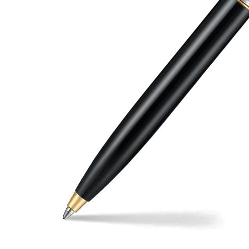 SHEAFFER SENTINEL GLOSS BLACK/CHRM CAP GOLD TRIM BALLPOINT PEN