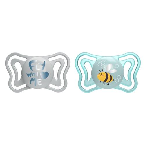 CHICCO SOOTHER: PHYSIO LIGHT BLUE SIL 2-6M 2PC