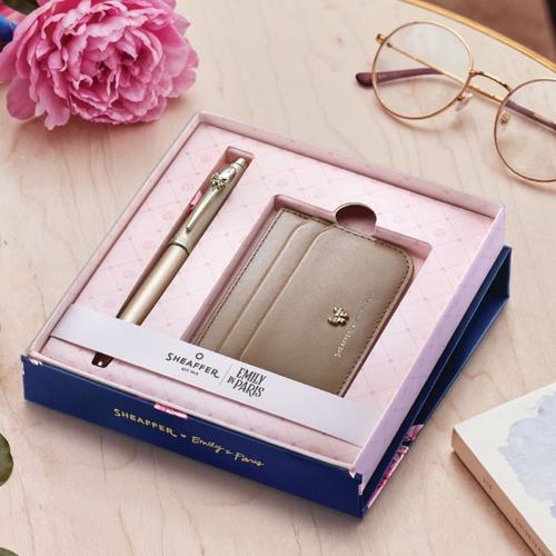 SHEAFFER GIFT SET FT. 100 EMILY IN PARIS CHAMPAGNE GOLD BALLPOINT PEN