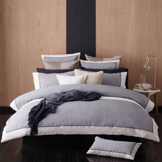 Queen Duvet Cover Set - Essex Navy by Logan & Mason *CLEARANCE PRICE*