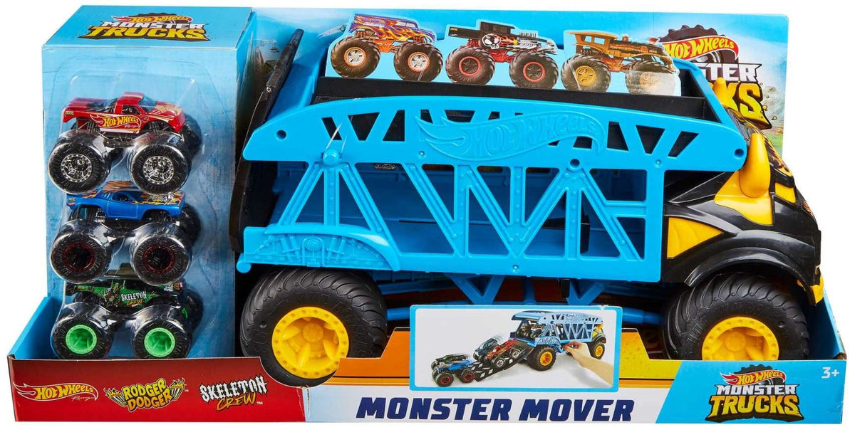Hot Wheels - Monster Trucks - Monster Mover + 3 Bundle - Toy Vehicle