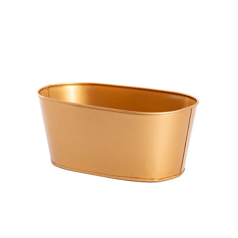 Madison Decorative Tin Decorative Bucket Oval Gold