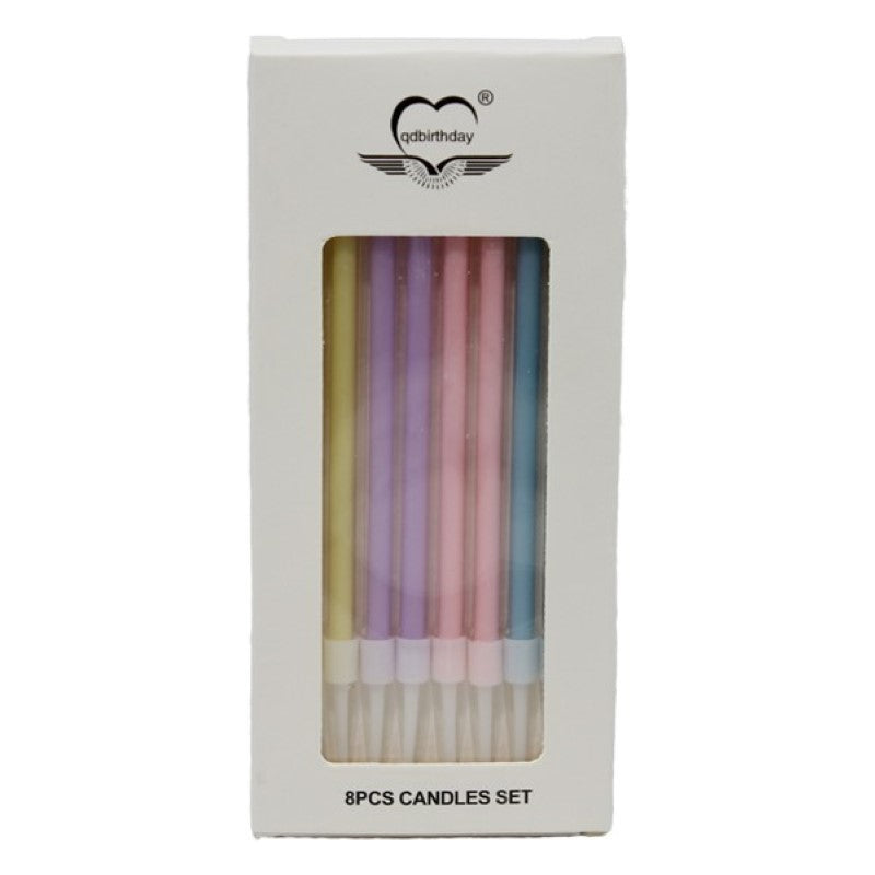 Candles in Assorted Colours Set of 8