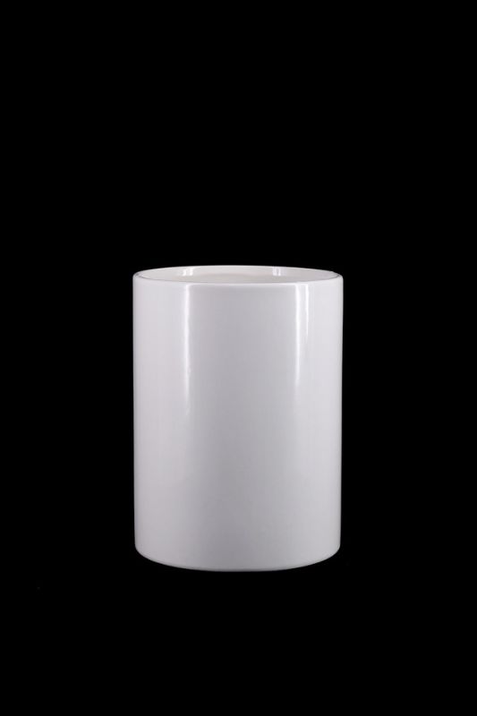 Ceramic - Glazed Cylinder Vase - White - Set of 12
