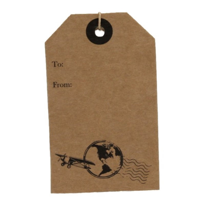 Pack of 10 elegant black gift tags, perfect for personalizing gifts and labeling luggage with a stylish minimalist design.