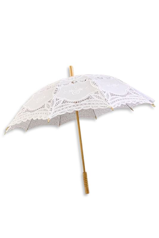 Lace Wedding Parasol - 80cm - White