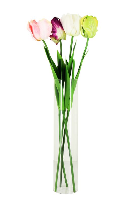 Artificial Single Tulip - White - Set of 12