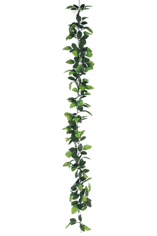 Artificial Rose Leaf Garland - 240 Leaves - Mid Green - Set of 16
