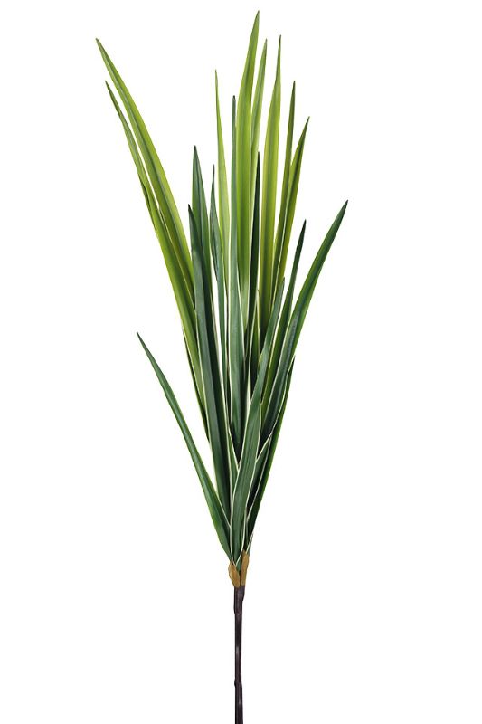 Artificial Flax Leaf Spray (White Edge) (27 Leaves) - Mid Green