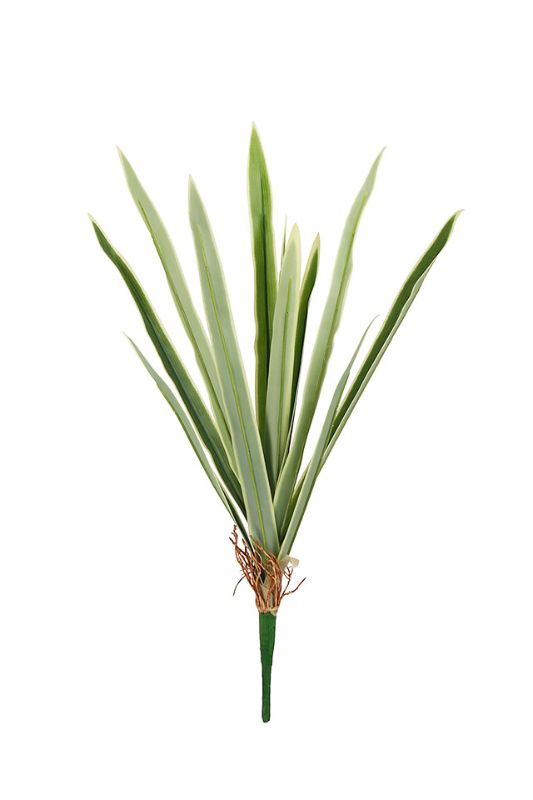 Artificial Flax Leaf Spray (White Edge) (12 Leaves) - Mid Green - Set of 6