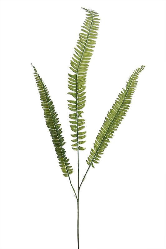 Artificial Tall Fern Spray (3 x Fronds) - Mid Green - Set of 6