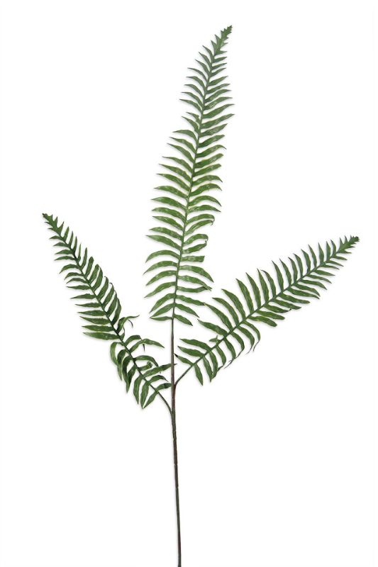 Artificial Fern Spray (3 x Fronds) - Mid Green - Set of 6